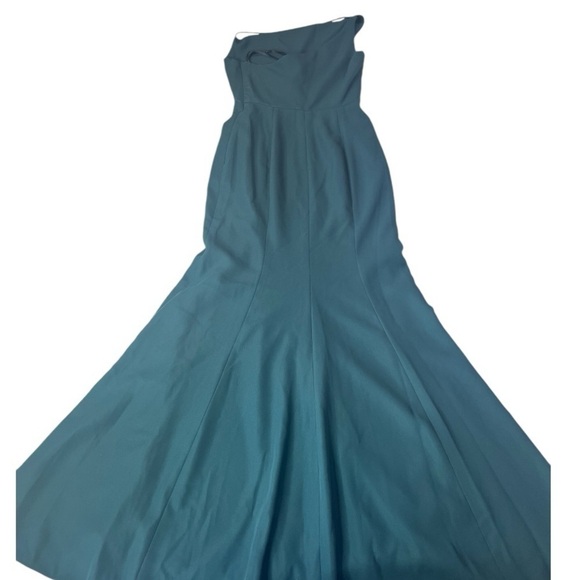 After Six Evergreen 6849 One-Shoulder Draped Cowl-Neck Maxi Dress NEW Size 2R - Picture 14 of 15